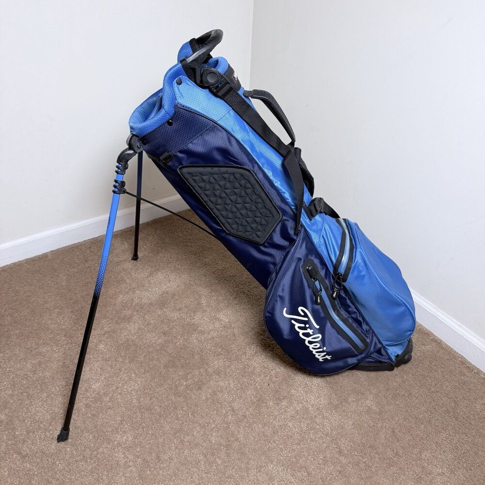 Titleist 4UP StaDry Stand Golf Bag Blue Floral 4 Way Dual Strap Lightweight